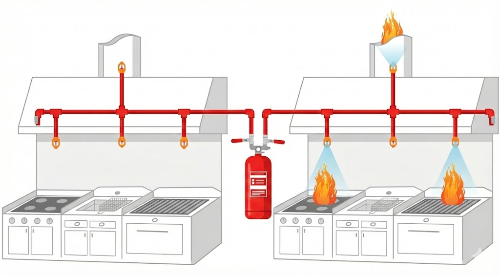 Davlumbaz Söndürme Sistemi
